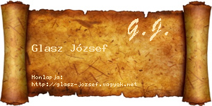 Glasz József névjegykártya